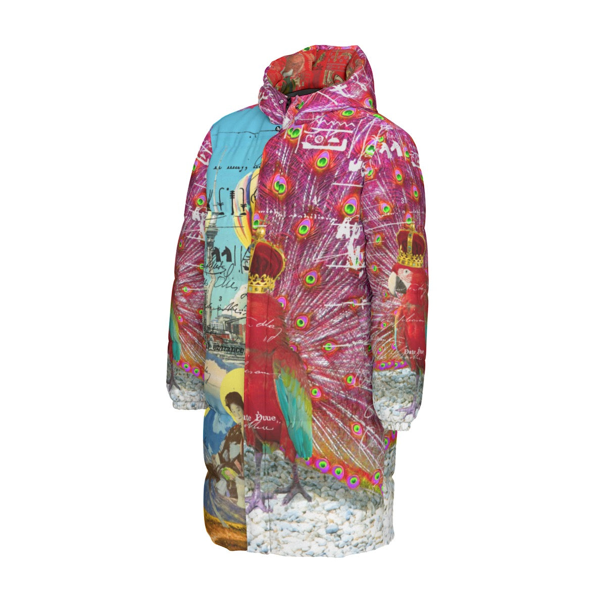 ANIMAL MIX - THE KING II X THE CONCERT II All-Over Print Unisex Long puffer jacket with vibrant design and double zipper.
