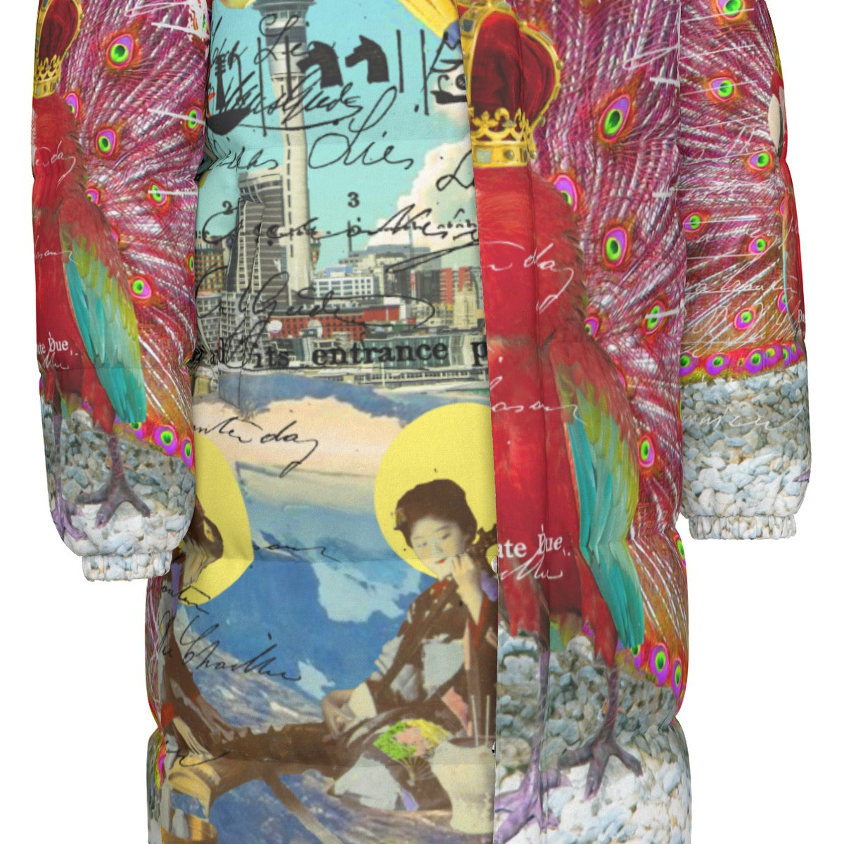 ANIMAL MIX - THE KING II X THE CONCERT II All-Over Print Unisex Long puffer jacket with vibrant design and double zipper.