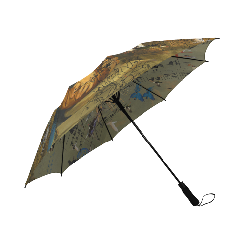 AT THE HARBOUR Semi-Automatic Foldable Umbrella with stylish design and waterproof fabric, featuring a rubberized handle and compact storage sleeve.