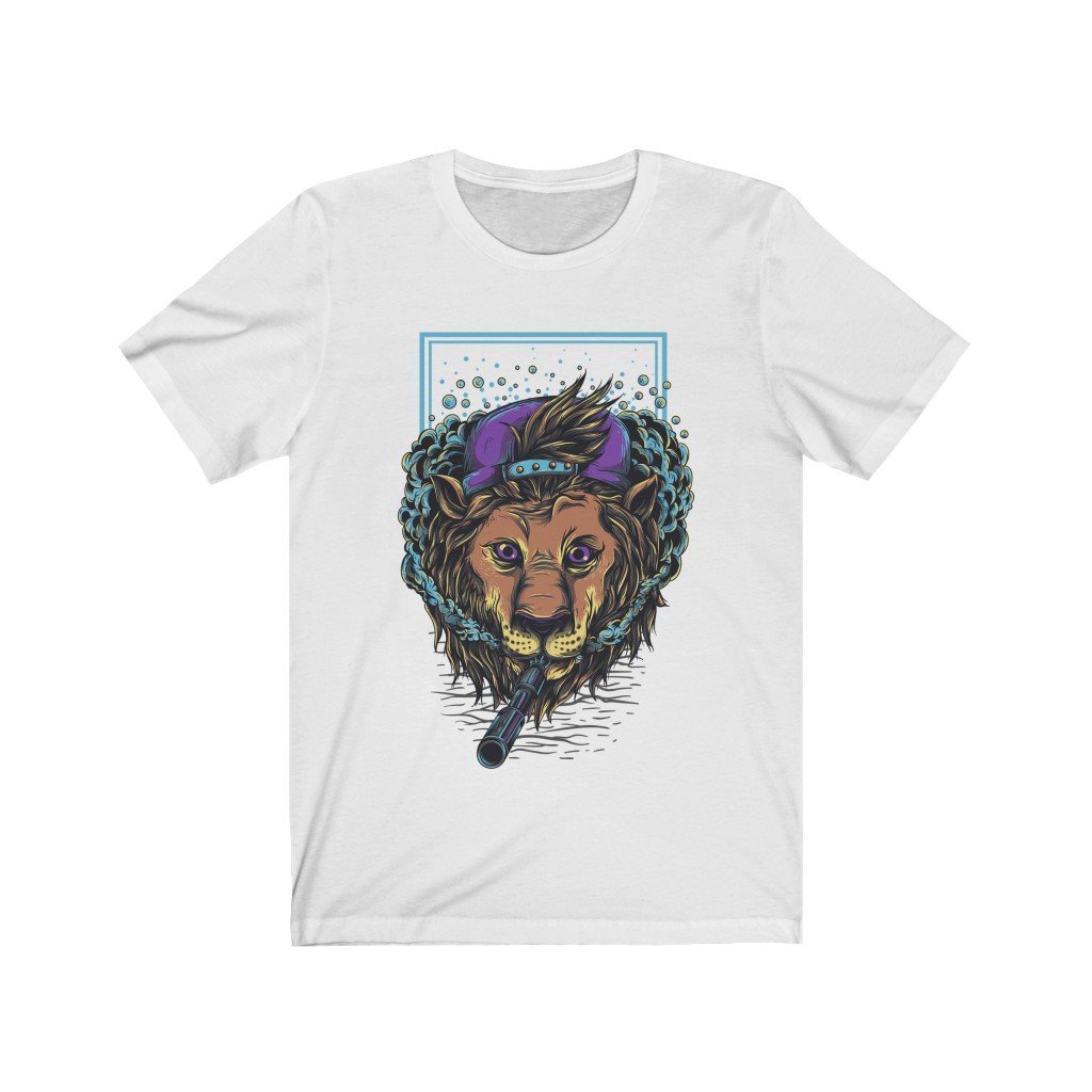 Badboy Lion Gangster T-shirt featuring a bold lion graphic, made from 100% soft cotton, designed for unisex wear.