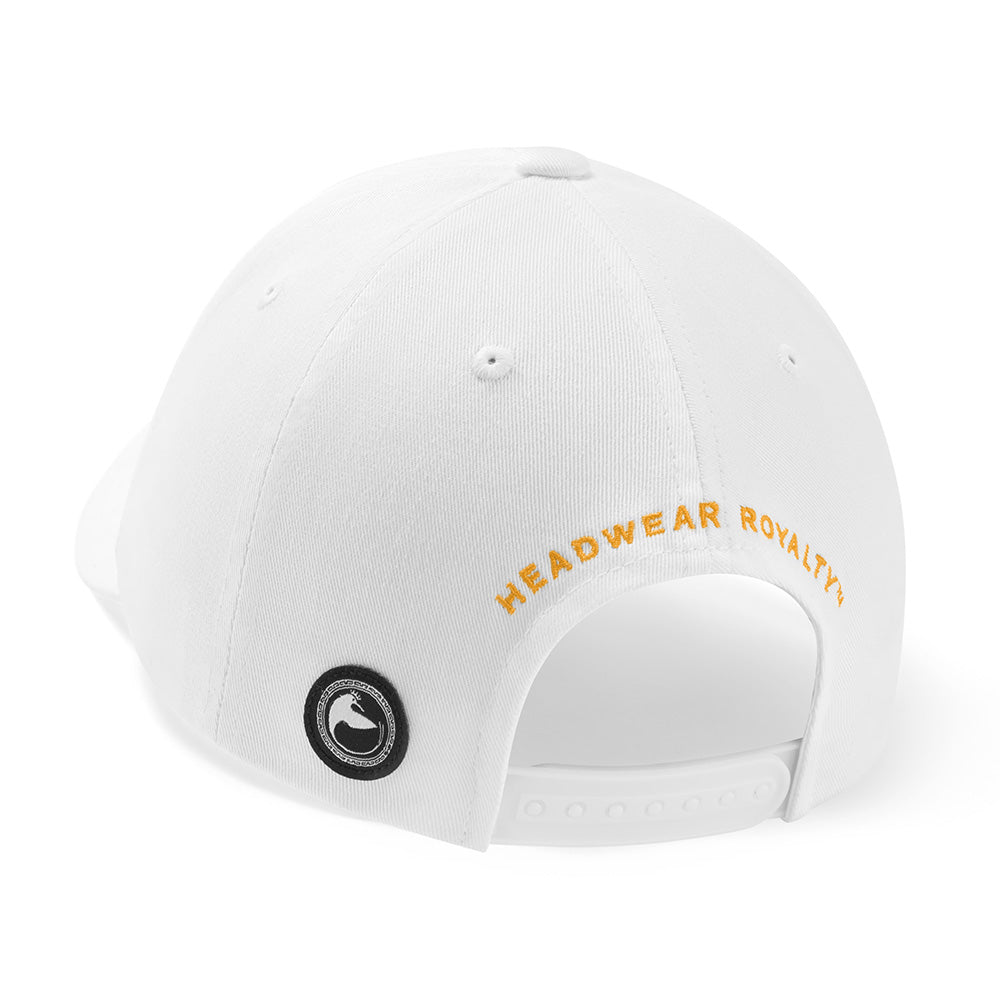 Bellusstate Motif Cotton Twill Snapback Baseball Cap in Black with 3D logo embroidery and ventilating grommets.