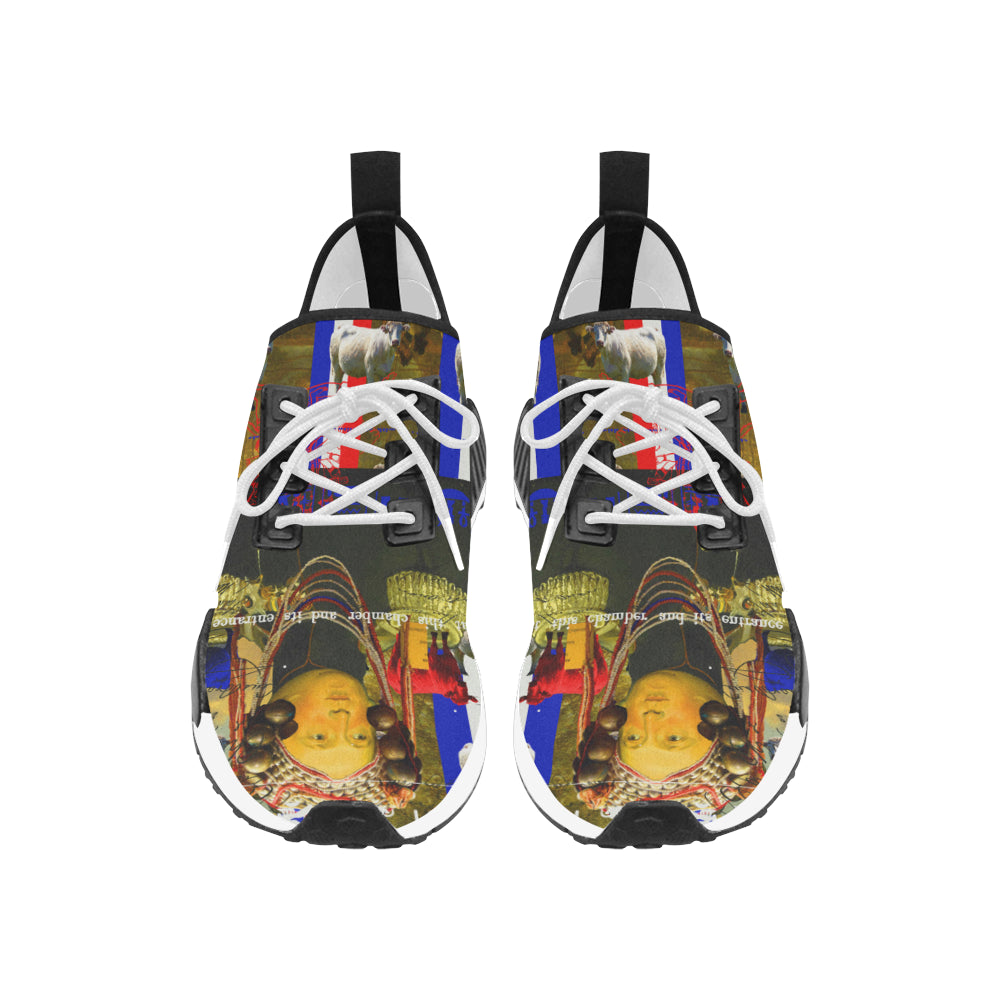 BLEU BLANC ROUGE Men’s All Over Print Running Shoes featuring a vibrant design and breathable mesh material.