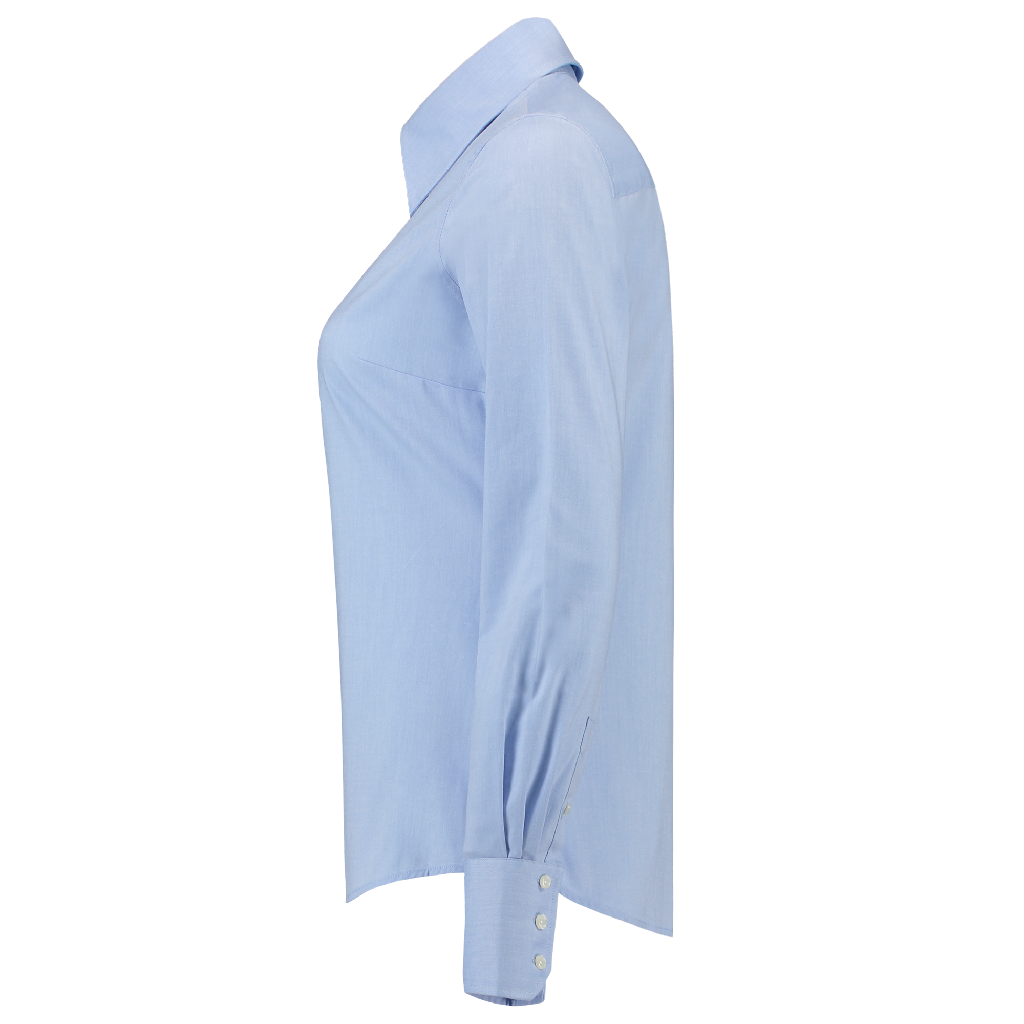 Bluse Basis in Weiß und Hellblau, aus hochwertigem Mischgewebe, ideal für körperlich schwere Arbeit.