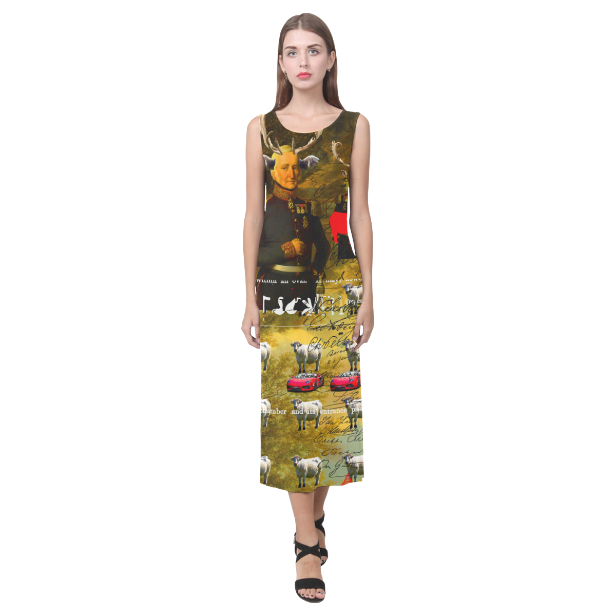 BOVINE Sleeveless Dress featuring vibrant colors and a classic fit, perfect for summer wear.