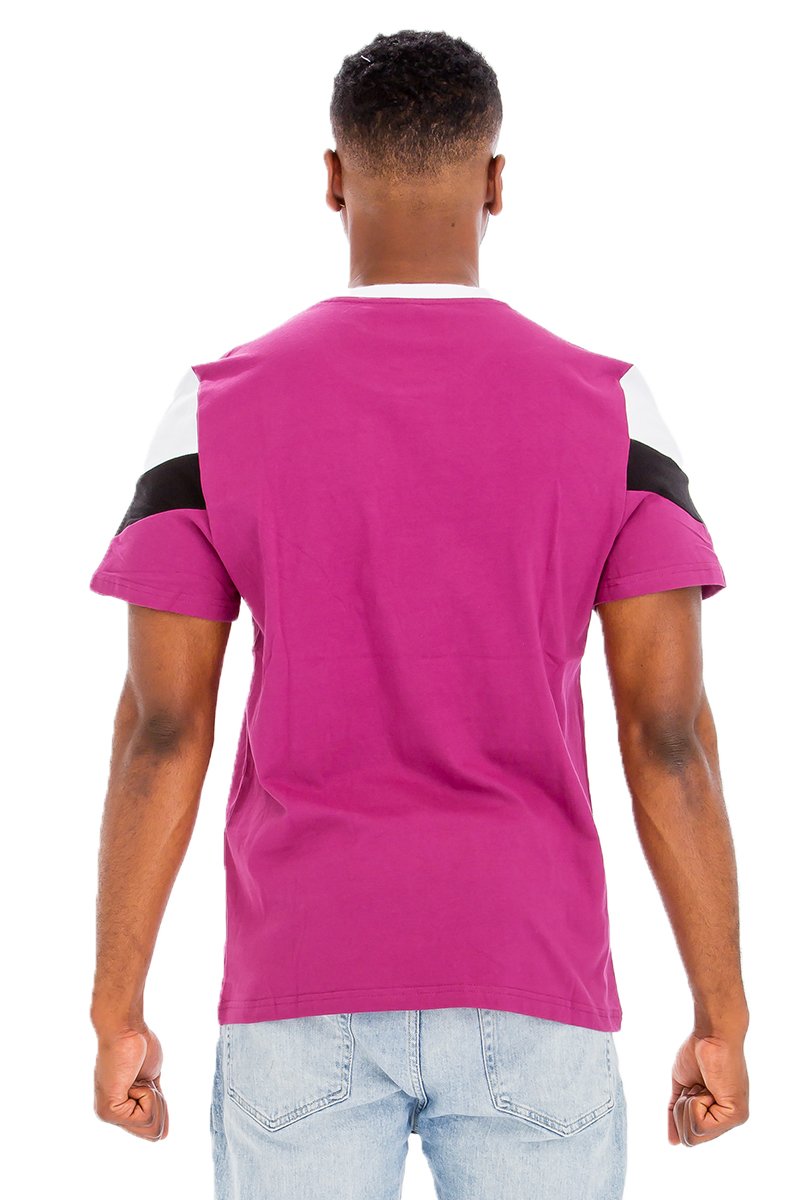 Chevron Colorblock T-shirt in vibrant colors, showcasing a modern design and comfortable fit.