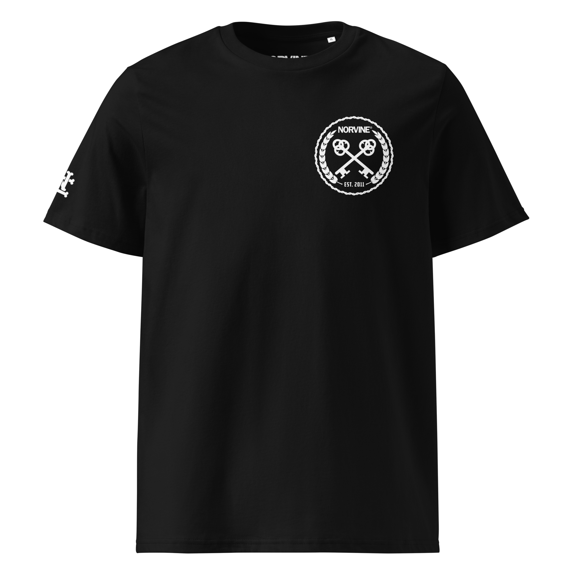 A stylish unisex Crossed Keys T-Shirt made from 100% organic cotton, featuring a medium fit and set-in sleeves, perfect for eco-conscious fashion.