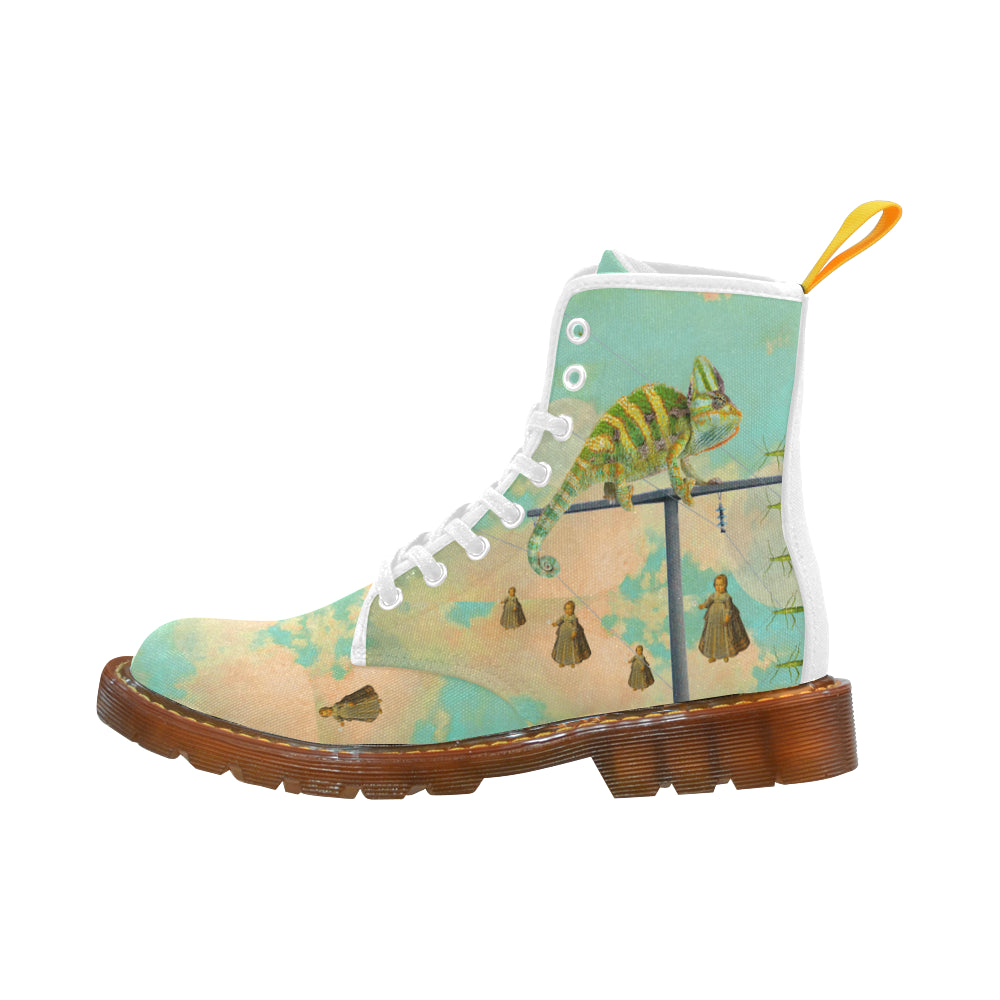 DANDELIONS 2 Men's All Over Print Fabric High Boots showcasing vibrant print and durable design.