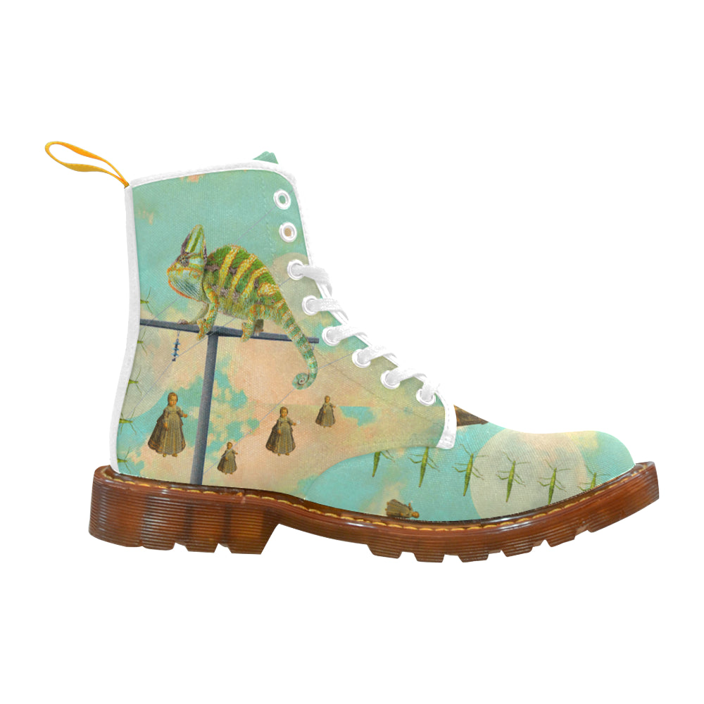 DANDELIONS 2 Men's All Over Print Fabric High Boots showcasing vibrant print and durable design.