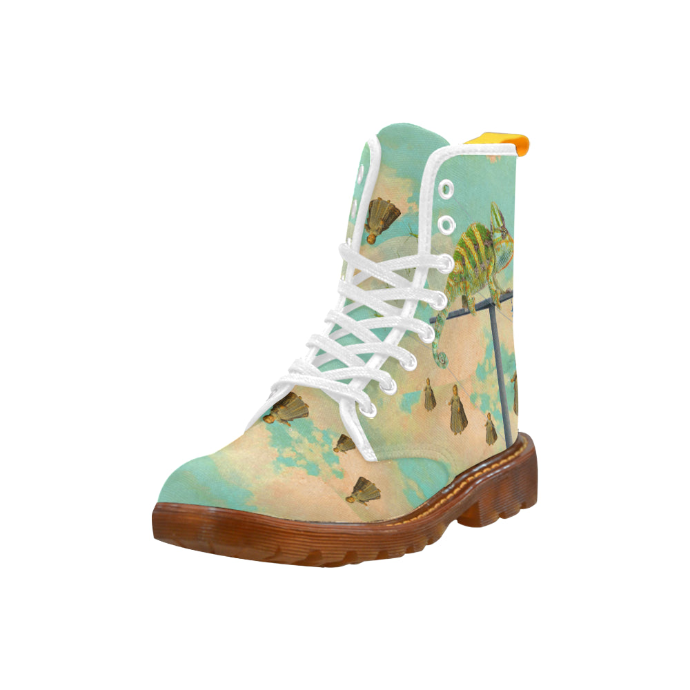 DANDELIONS 2 Men's All Over Print Fabric High Boots showcasing vibrant print and durable design.