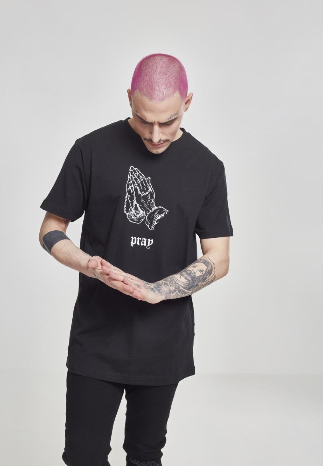 Dark Pray T-Shirt made from 100% cotton, featuring a sleek dark design suitable for casual wear.