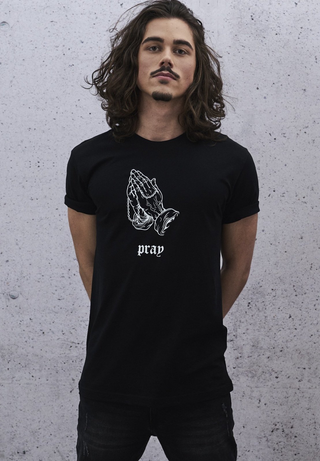 Dark Pray T-Shirt made from 100% cotton, featuring a sleek dark design suitable for casual wear.