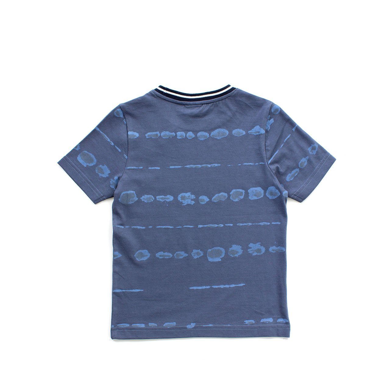 Dean Tee Baby in navy color featuring a trendy tie-dye design, made from super soft knit fabric for comfort.