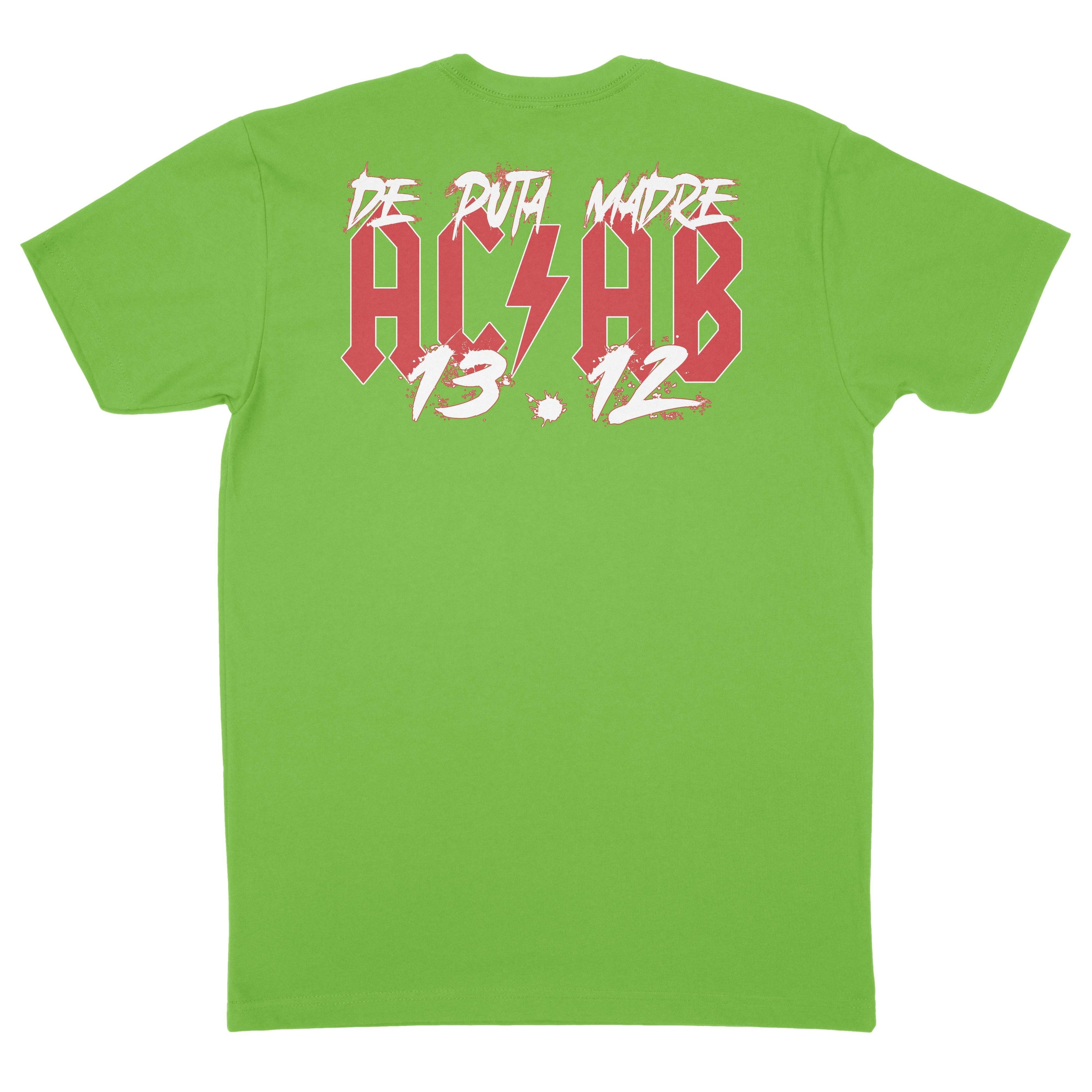 DPM69 Men's t-shirt featuring a handmade A.C.A.B design, showcasing vibrant prints on front and back, made from breathable jersey cotton.
