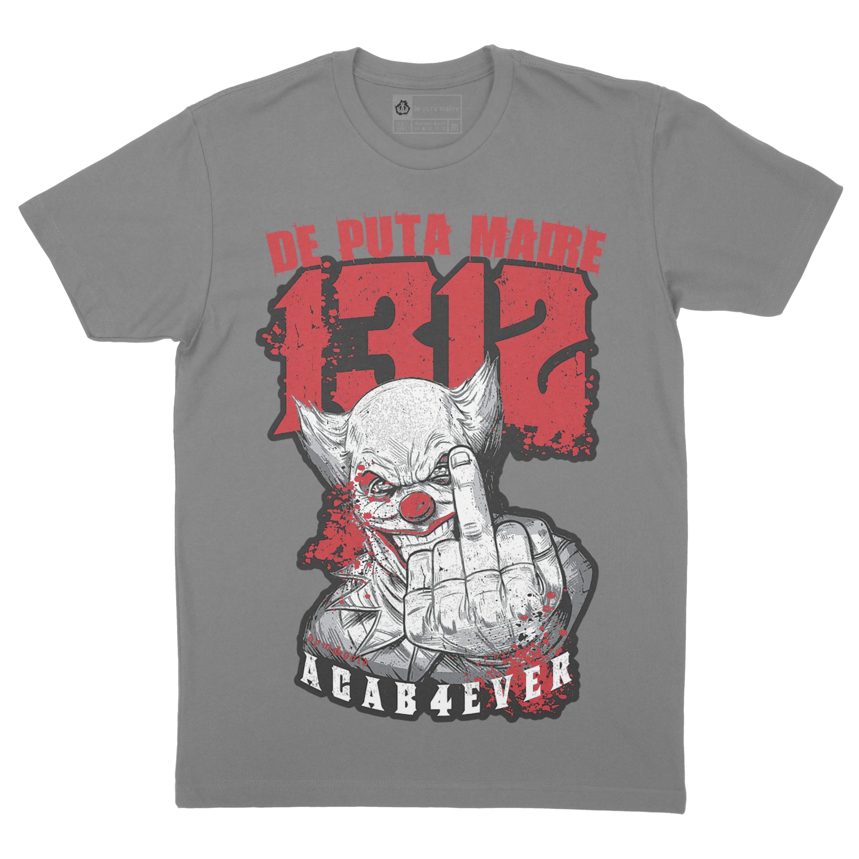 DPM69 Men's t-shirt featuring a handmade A.C.A.B design, showcasing vibrant prints on front and back, made from breathable jersey cotton.