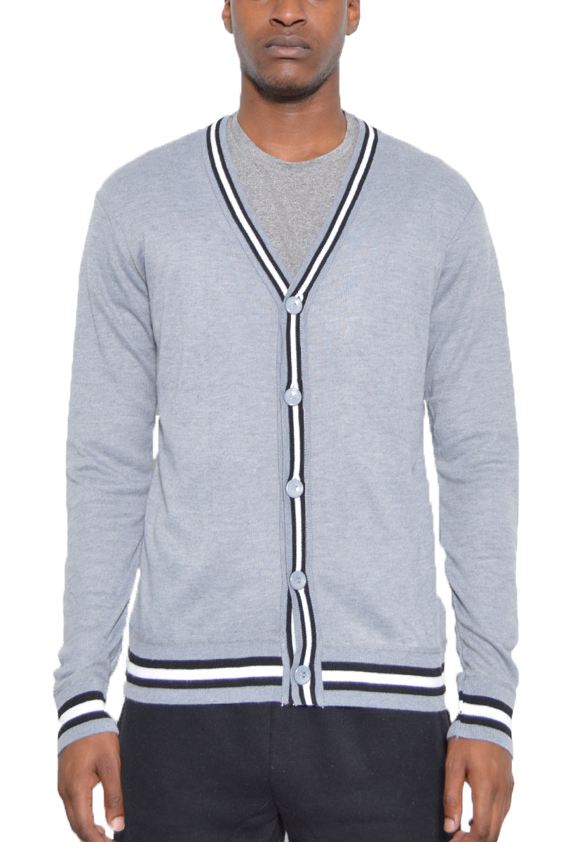 Drew Cardigan made of 100% polyester, showcasing a modern fit and refined design, perfect for layering.