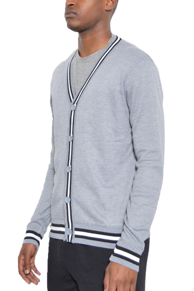 Drew Cardigan made of 100% polyester, showcasing a modern fit and refined design, perfect for layering.