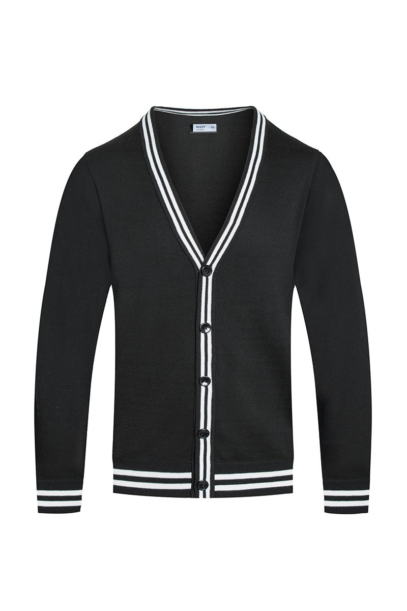 Drew Cardigan made of 100% polyester, showcasing a modern fit and refined design, perfect for layering.