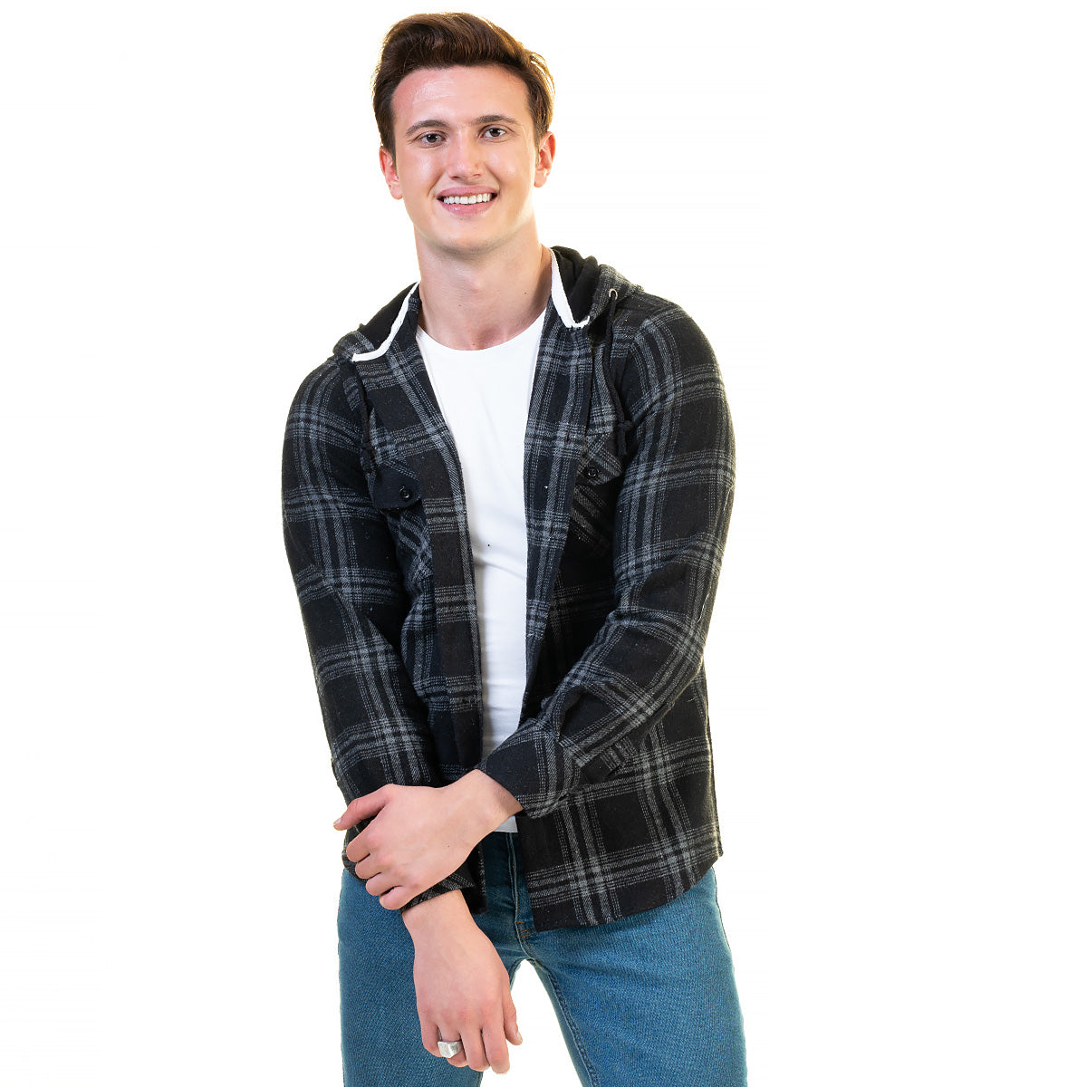 European Wool Luxury Zippered Hoodie Sweater Jacket in a stylish design, showcasing its soft fabric and full zip front.