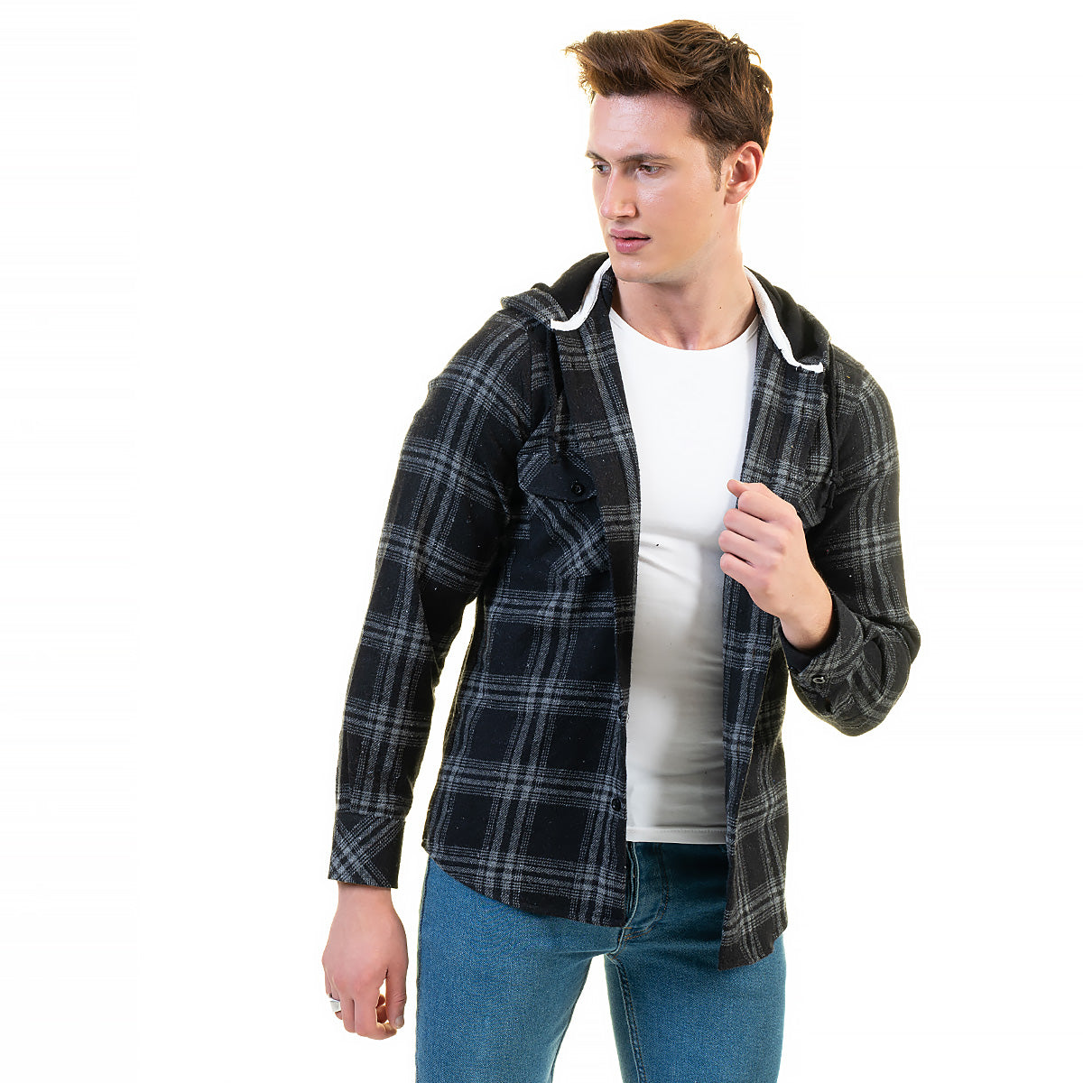 European Wool Luxury Zippered Hoodie Sweater Jacket in a stylish design, showcasing its soft fabric and full zip front.