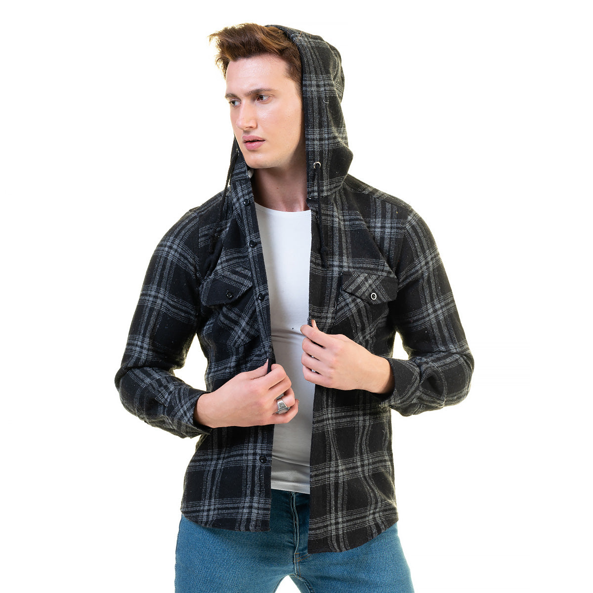 European Wool Luxury Zippered Hoodie Sweater Jacket in a stylish design, showcasing its soft fabric and full zip front.
