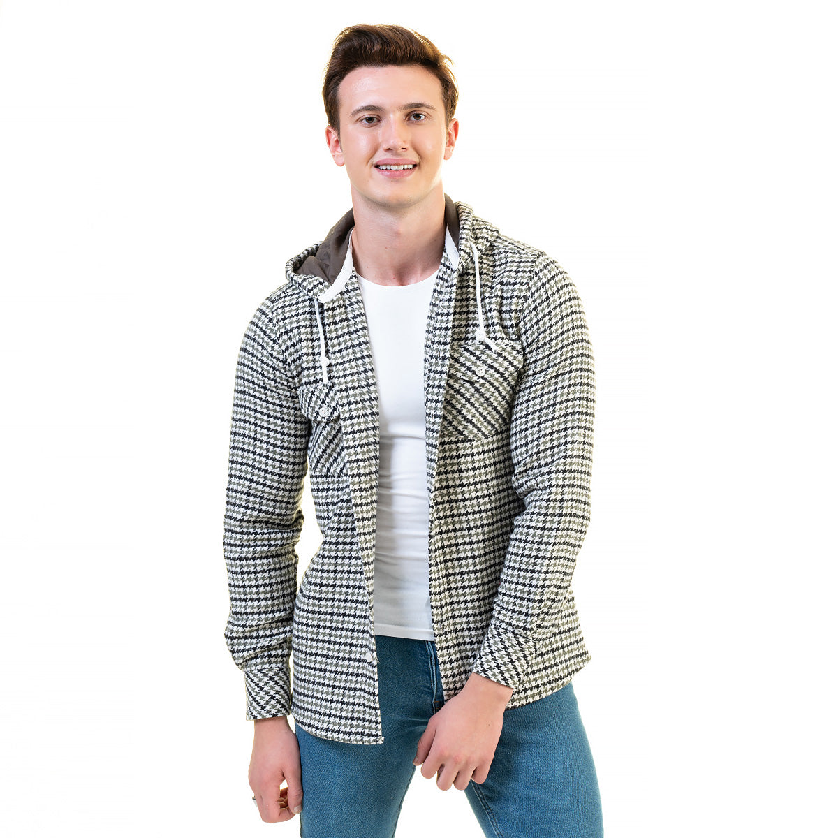 European Wool Luxury Zippered Hoodie Sweater Jacket in a stylish design, showcasing its soft fabric and full zip front.