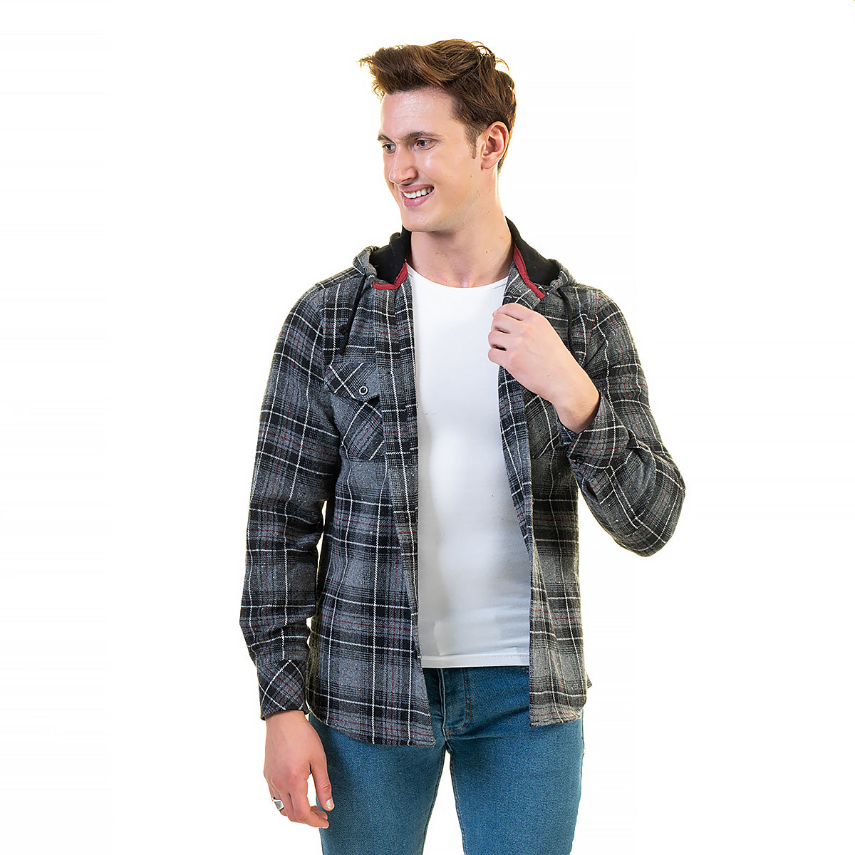 European Wool Luxury Zippered Hoodie Sweater Jacket in a stylish design, showcasing its soft fabric and full zip front.