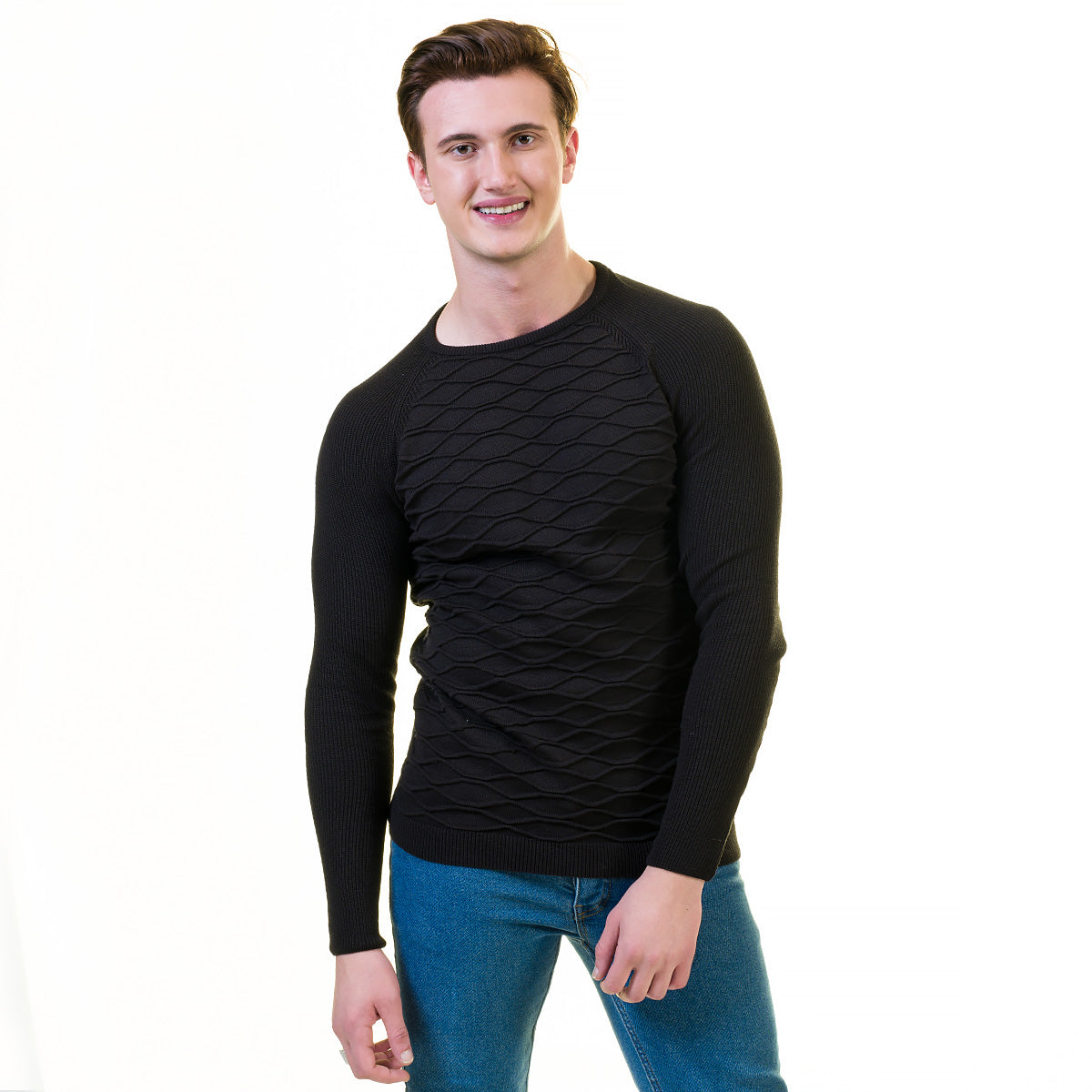 European Wool Luxury Zippered Sweater Jacket featuring a full zip front and hoodie, made from soft luxury cotton, ideal for winter wear.