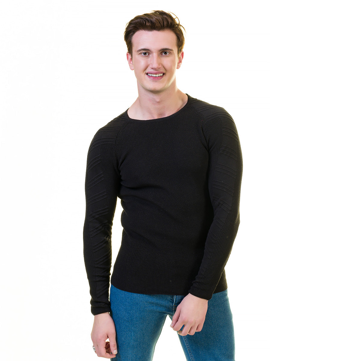 European Wool Luxury Zippered Sweater Jacket in a stylish design, featuring a full front zip and hoodie, made from soft luxury cotton.