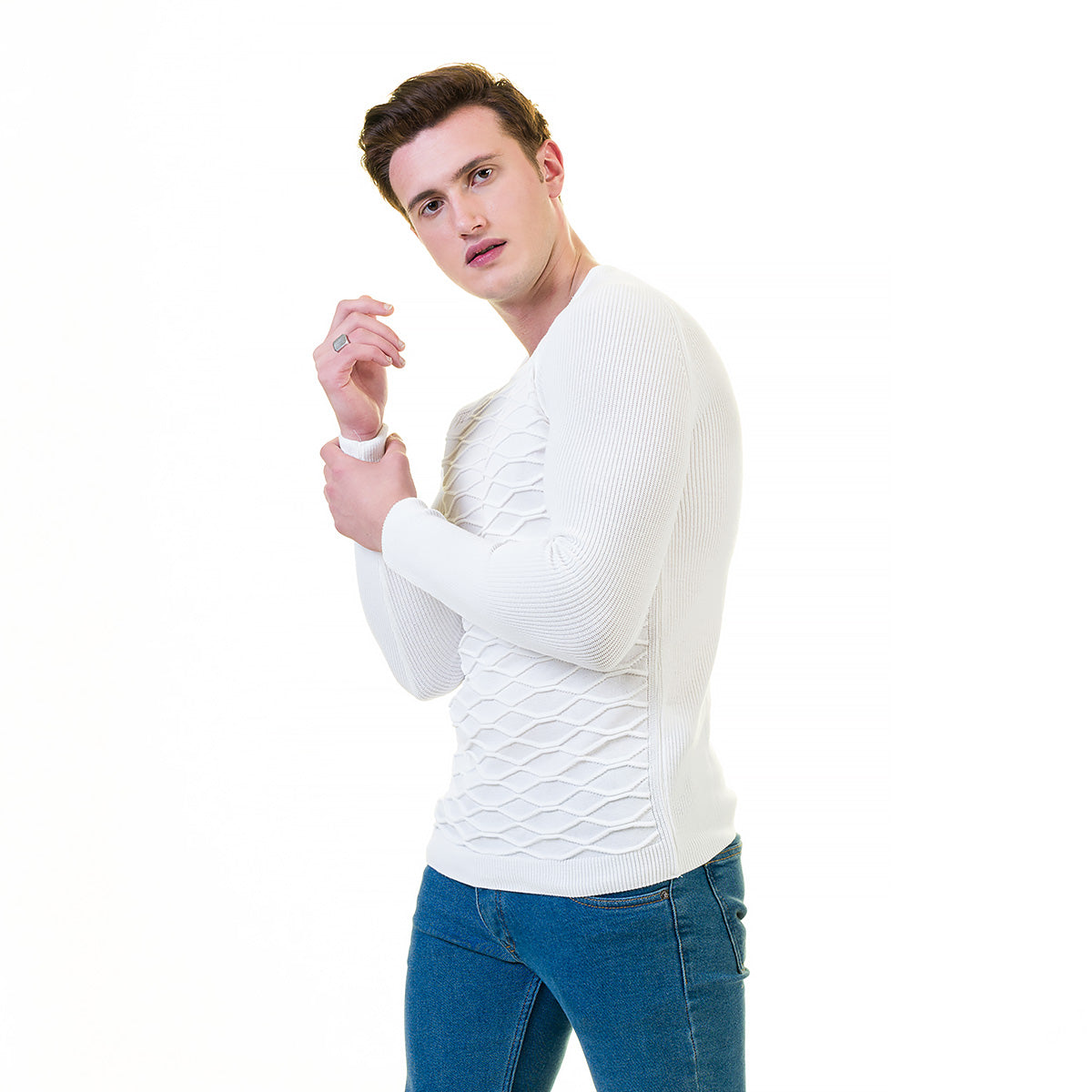 European Wool Luxury Zippered Sweater Jacket in a stylish design, featuring a full front zip and hoodie, made from soft luxury cotton.