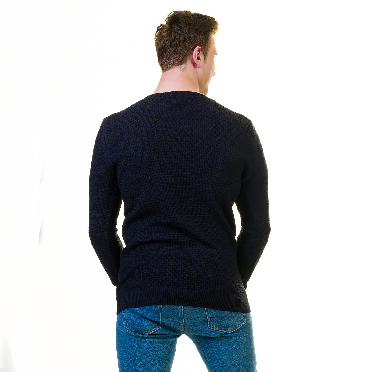 European Wool Luxury Zippered Sweater Jacket in a stylish design, featuring a full front zip and hoodie, made from soft luxury cotton.