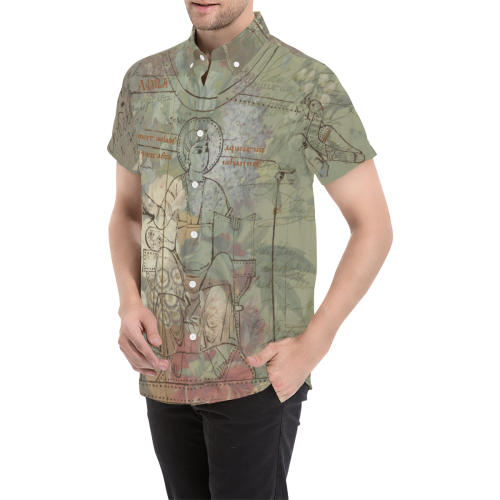 Men's all over print short featuring vibrant flower painting design, perfect for summer wear.