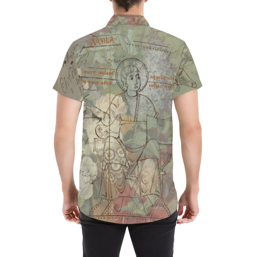 Men's all over print short featuring vibrant flower painting design, perfect for summer wear.