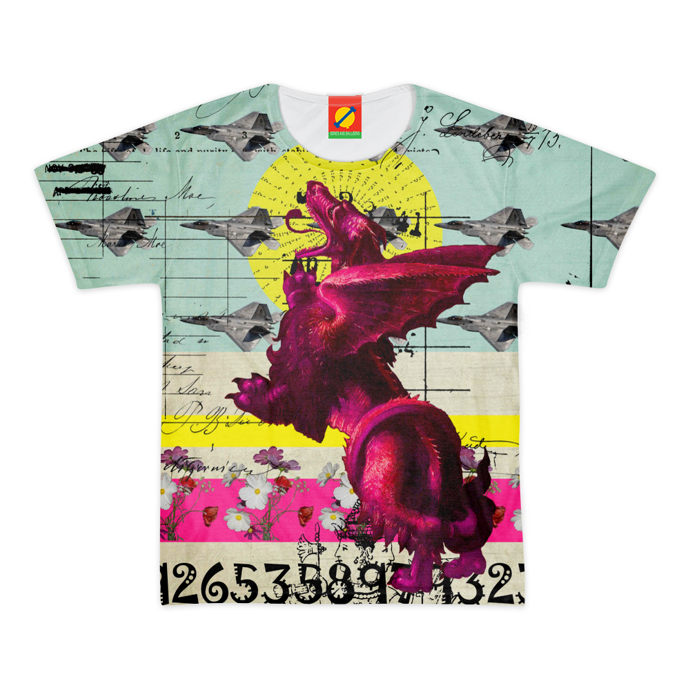 FLOWER POWER II Men's All Over Print Tee featuring vibrant floral patterns on a comfortable cotton fabric.