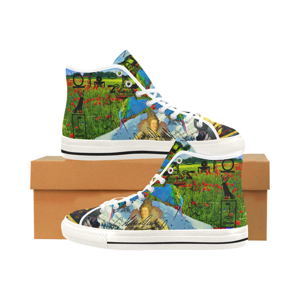 Women's All Over Print Canvas sneakers showcasing a vibrant design, perfect for casual street fashion.