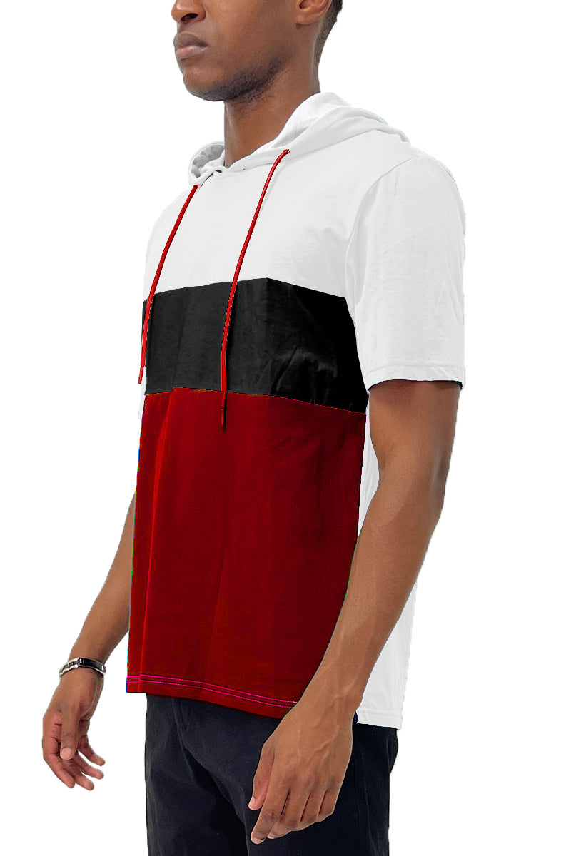 A stylish Hooded Chevy Tee made from 100% cotton, featuring a drawstring hood and a regular fit, perfect for casual wear.