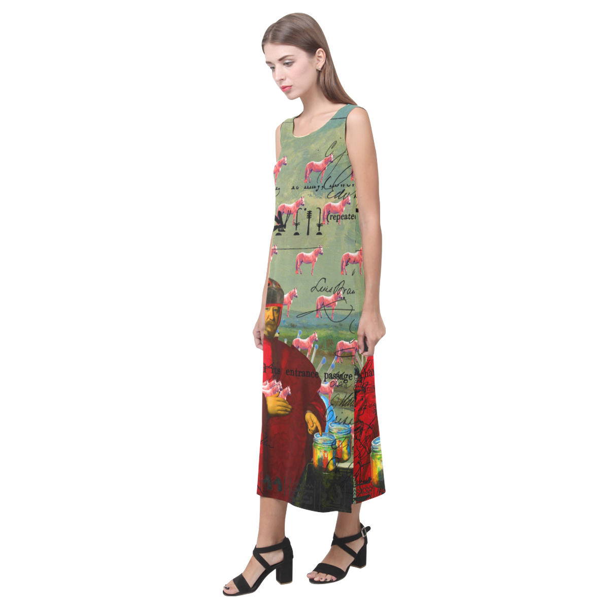 I FOUND THEM IN THERE III Sleeveless Dress featuring vibrant colors and a classic fit, perfect for any occasion.