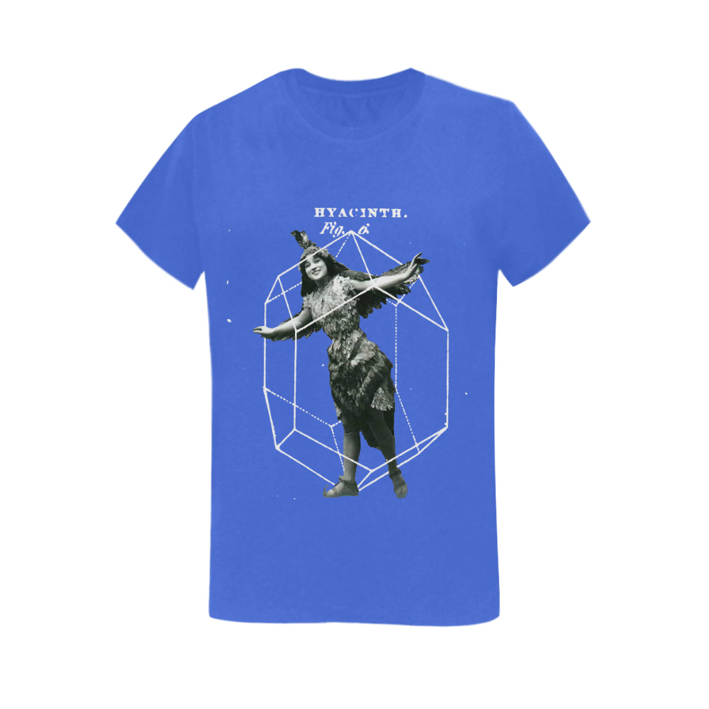 A stylish women's printed cotton tee shirt featuring vibrant colors and unique collage designs, perfect for casual wear.