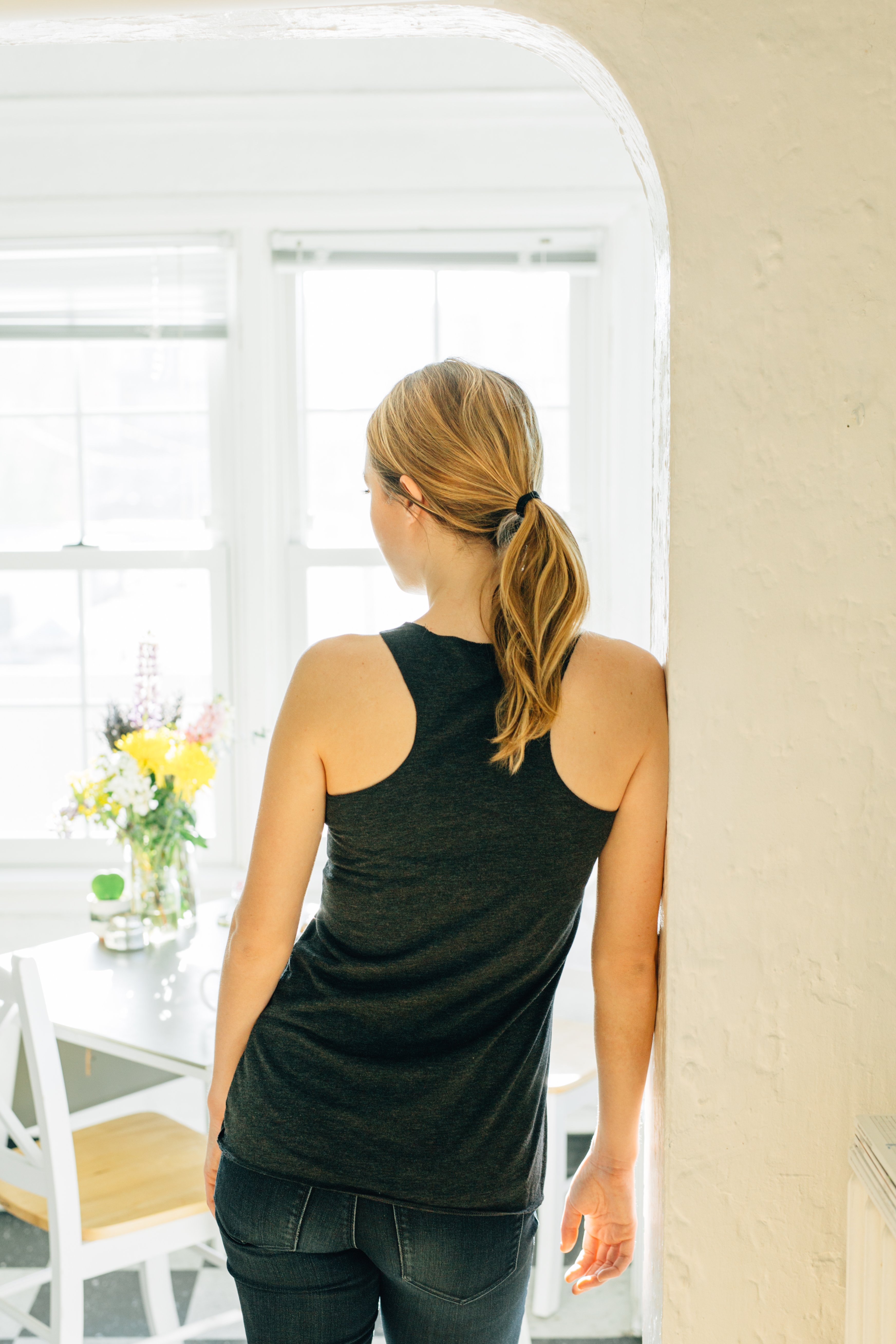 Ladies Night Sky Tank featuring a relaxed fit and starry design, perfect for casual wear.