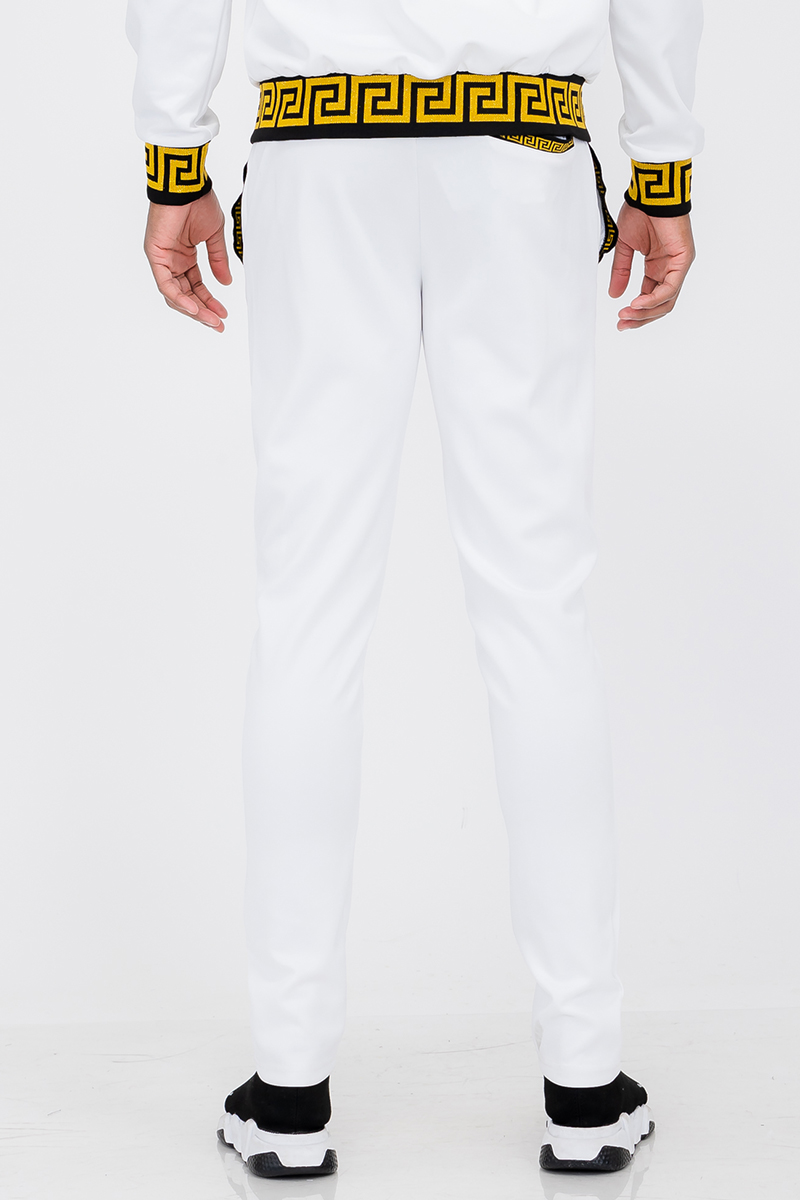 Men's Lion Head Embroidery Status Track Jacket featuring a lion head design on the chest, elastic waist, and standard pockets.