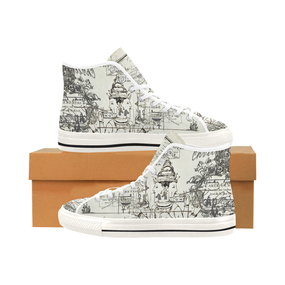 MAP AND SOME ILLUSTRATIONS Women's All Over Print Canvas Sneakers showcasing vibrant print and stylish design.