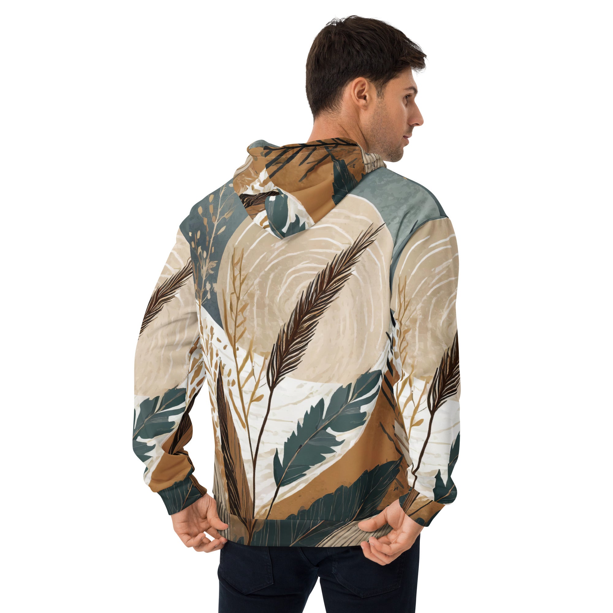 Men's Graphic Hoodie featuring a vibrant Boho style print, showcasing unique designs and a comfortable fit.