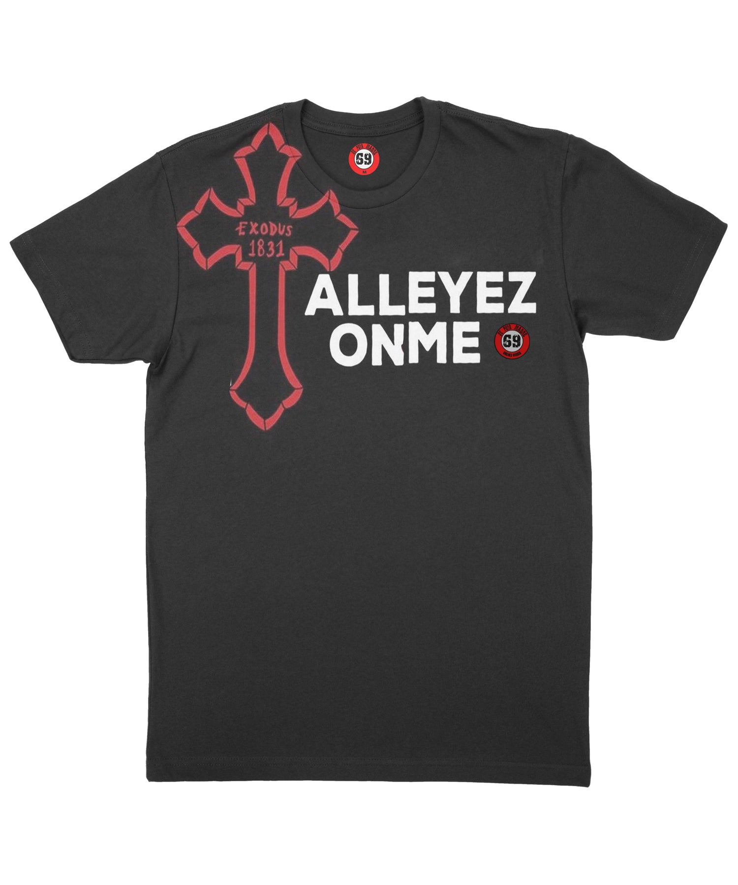 Men's T-Shirt featuring 2Pac Thug Life design, showcasing vibrant prints on a stylish crew-neck cut.