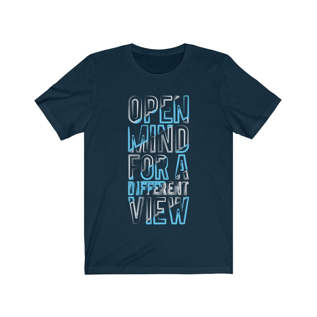 Open Mind T-shirt in soft cotton, showcasing its unisex design and vibrant print.