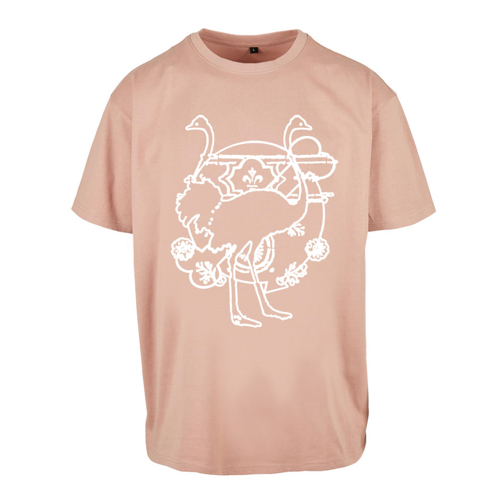 Oversized Flock Print Cotton Bønes and Balløøns Soccer Jersey-Style Tee featuring a white flock print, showcasing its loose fit and retro design.