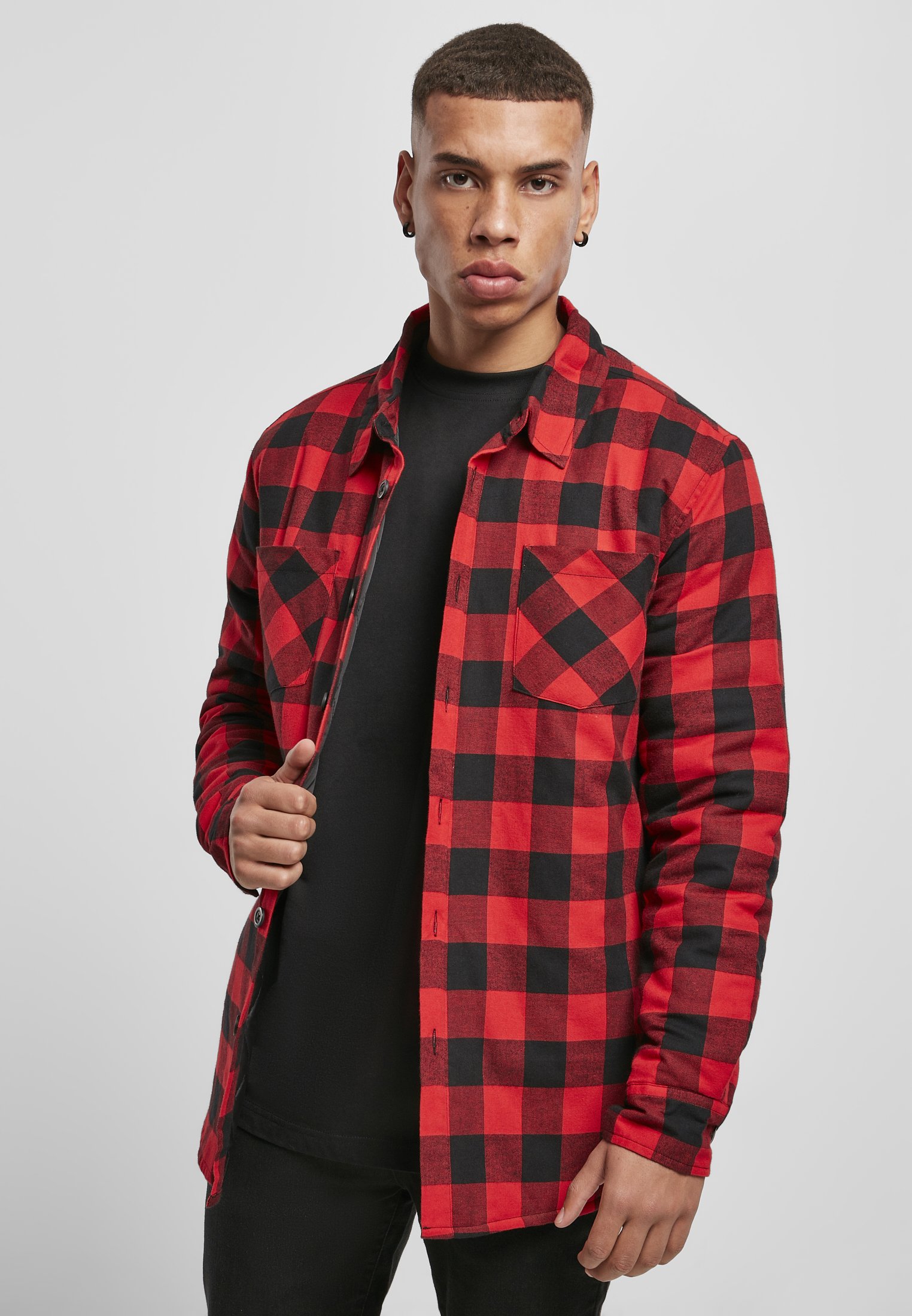 A stylish Padded Check Flannel Shirt featuring a classic check pattern, made from soft cotton flannel with a warm polyester lining.