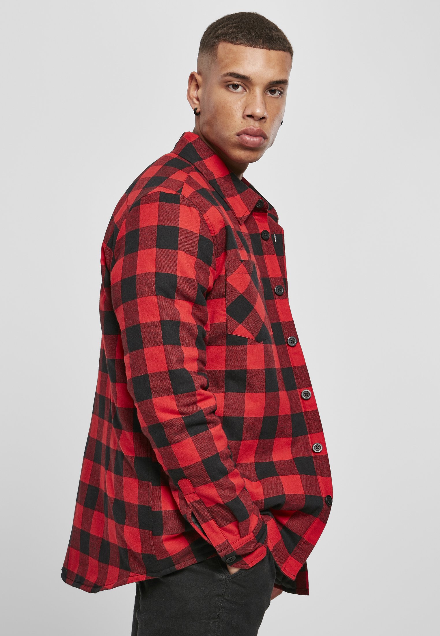A stylish Padded Check Flannel Shirt featuring a classic check pattern, made from soft cotton flannel with a warm polyester lining.