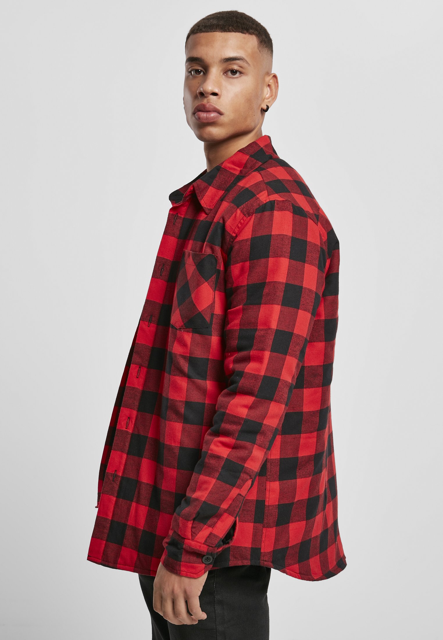 A stylish Padded Check Flannel Shirt featuring a classic check pattern, made from soft cotton flannel with a warm polyester lining.