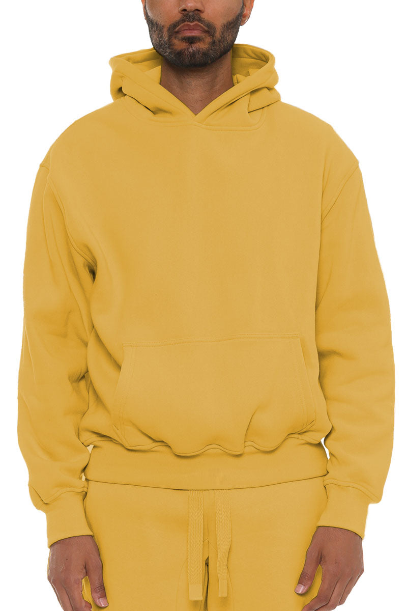 Pro Comfort Cotton Blend Hoodie in a stylish oversize fit, showcasing its luxurious fabric and standard pocket design.