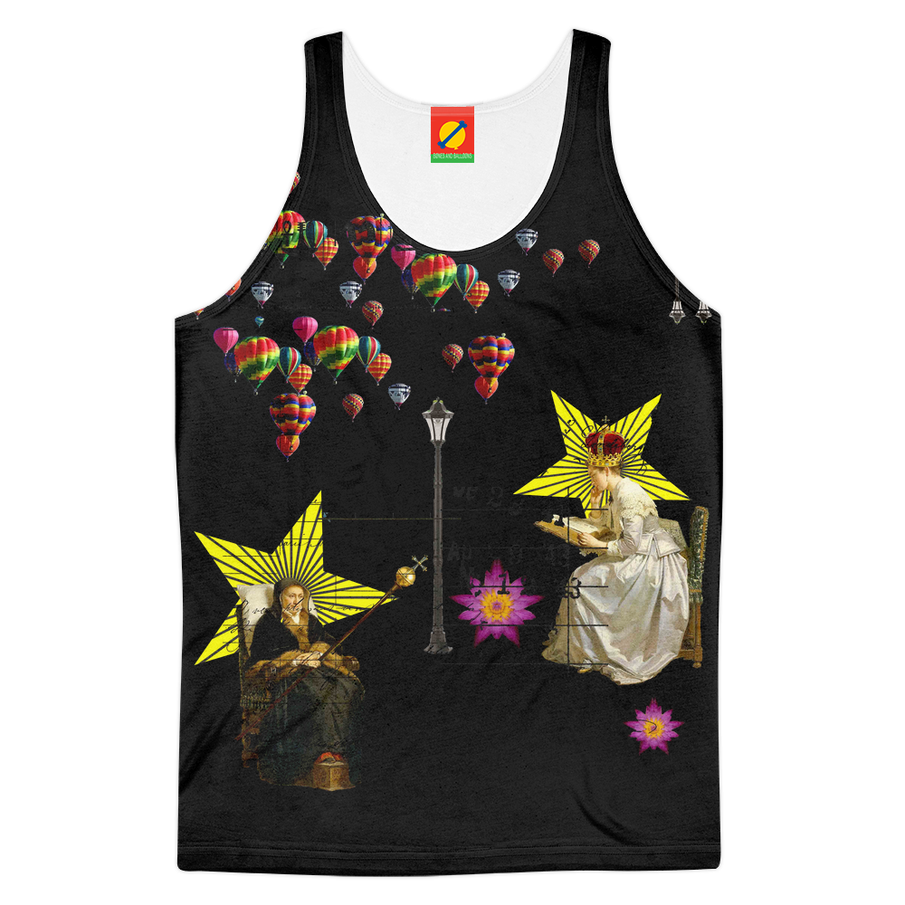 Women's tank top featuring an all-over vibrant print with a comfortable fit, perfect for summer wear.