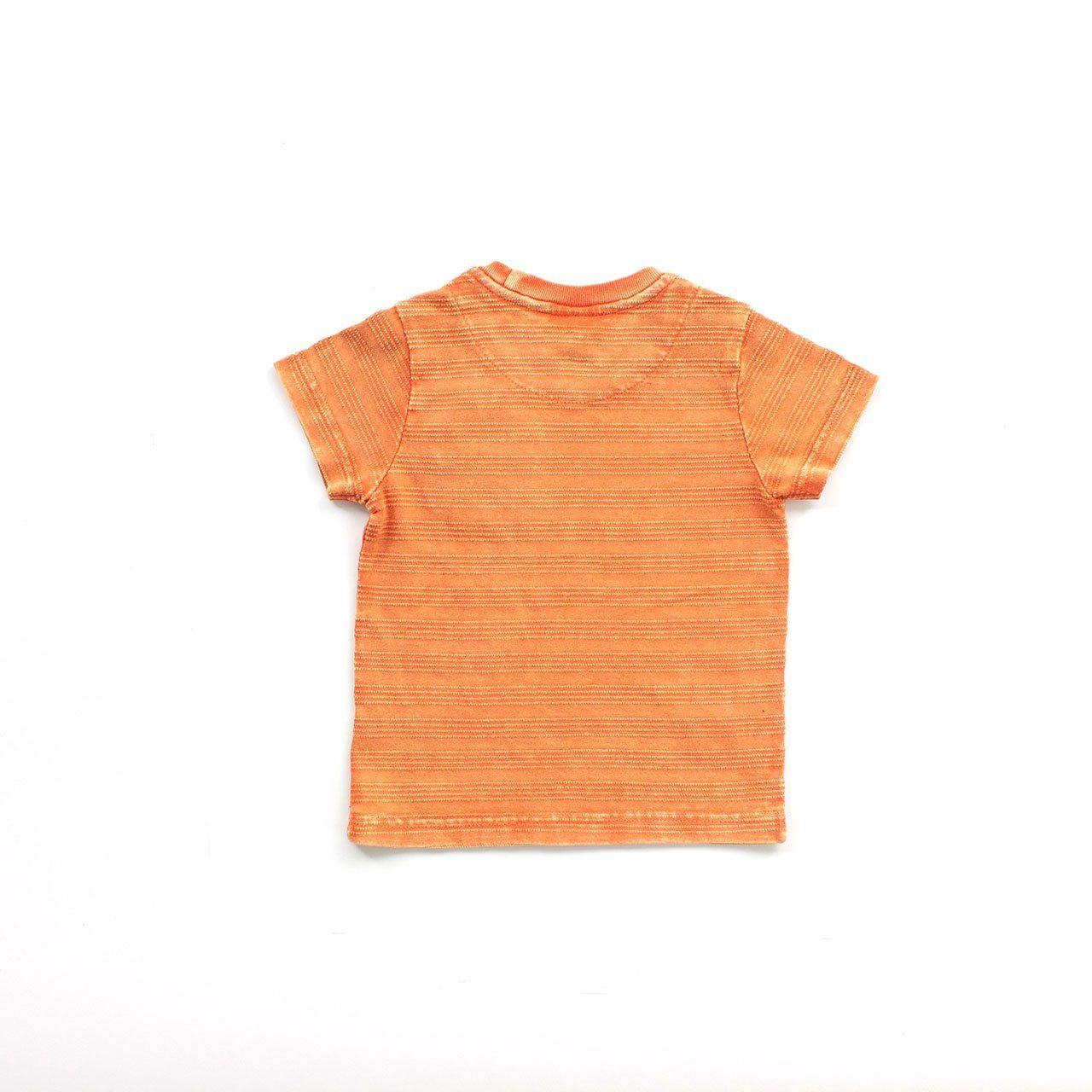 Robert Tee Baby in vibrant tangerine color, showcasing eco-friendly design and soft fabric.